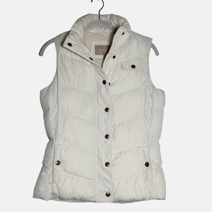 Banana Republic Factory Women's Fleece Lined Puffer Vest Jacket in Ivory - Sz XS